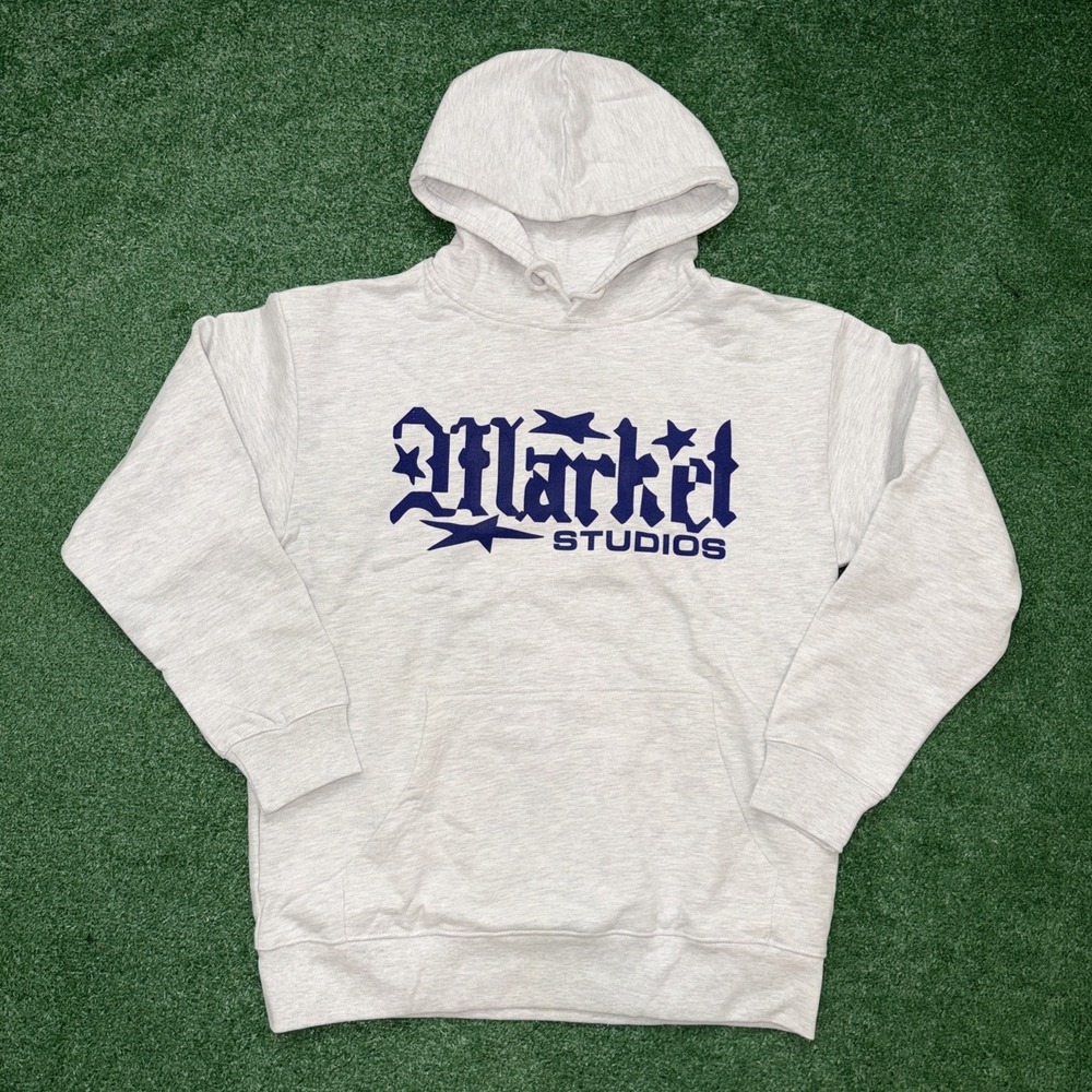 Market Studios Pixelated‎ Logo Heavyweight Hoodie Men's Size Large